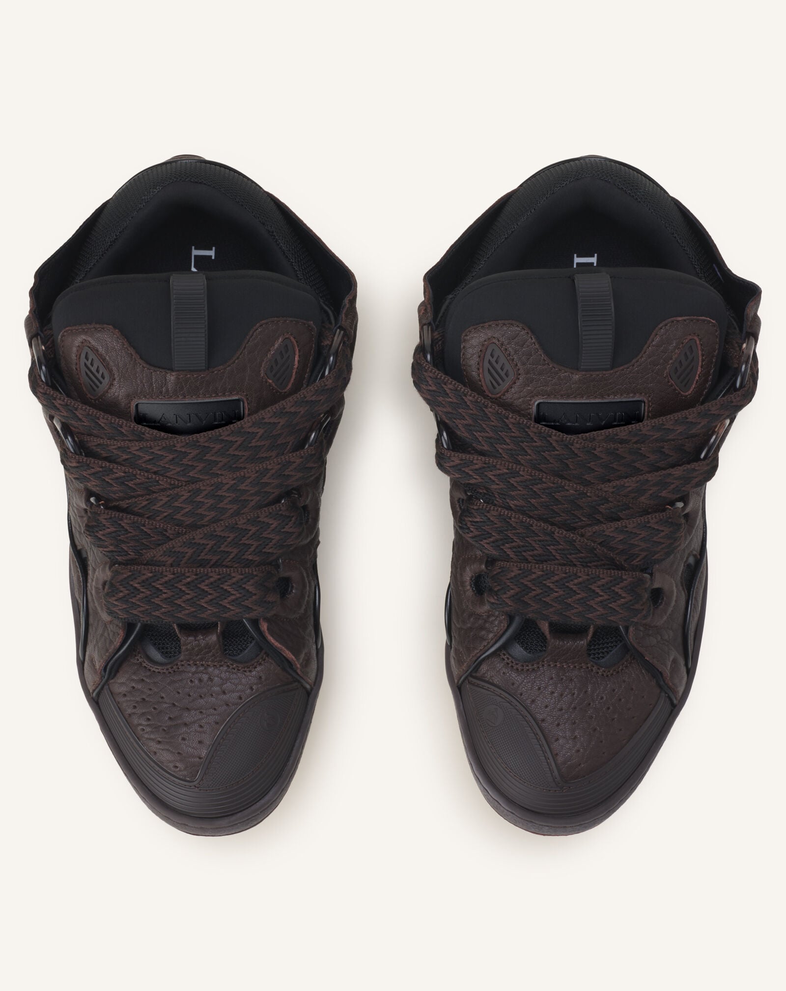 SNEAKER CURB AUS LEDER MIT DINO-EFFEKT Lanvin SNEAKER CURB AUS LEDER MIT DINO-EFFEKT Schwarz/Ebenholz FUSKDK12DINOA26