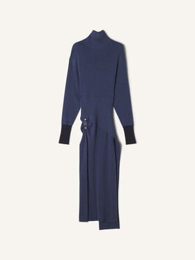 Lanvin VESTIDO MIDI DE LANA Y CACHEMIRA Índigo RWDR0040K065H25