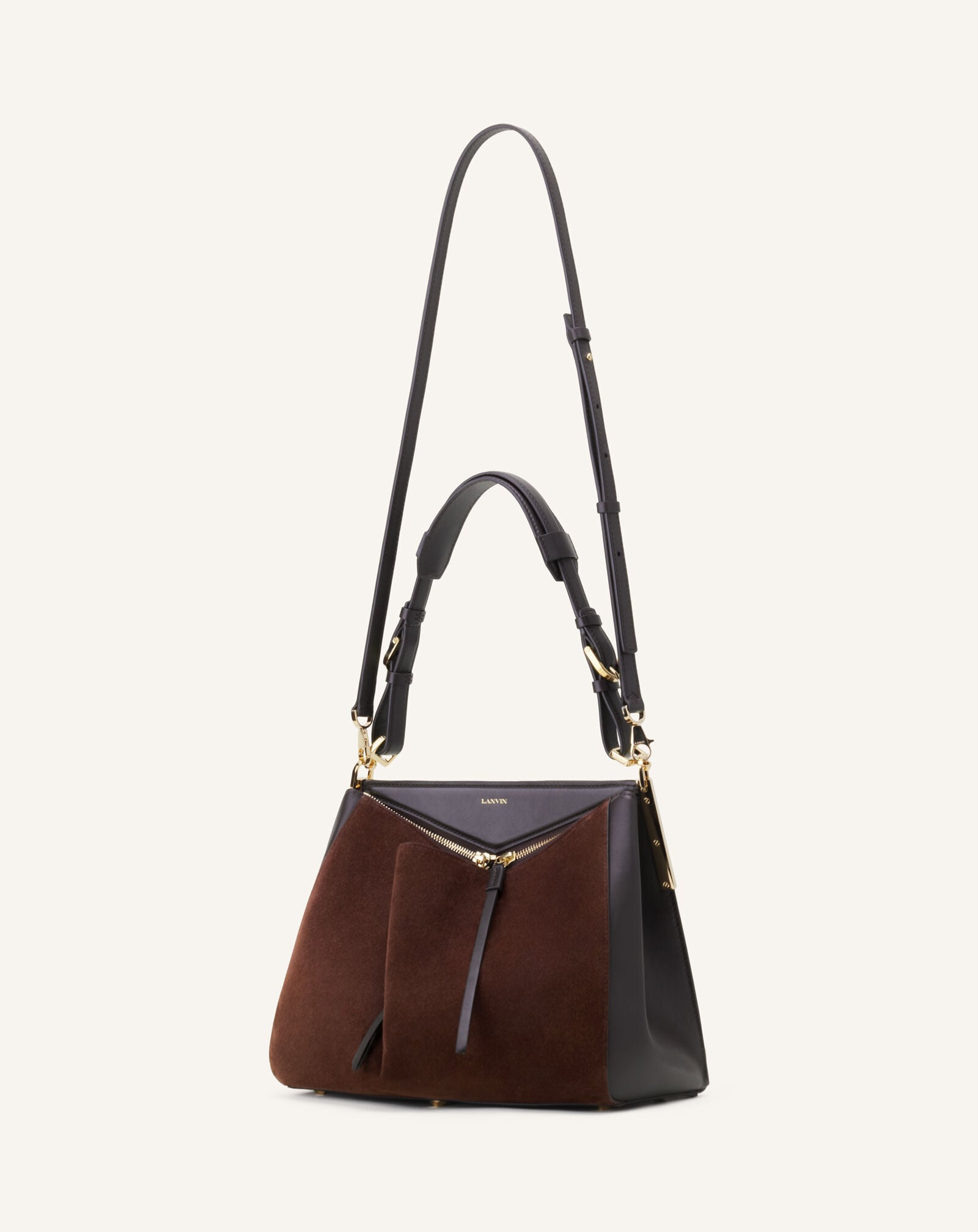 TOP HANDLE ZIPPED PM Lanvin TOP HANDLE ZIPPED PM Chocolate/Brown LWBGLCPMCASUH26