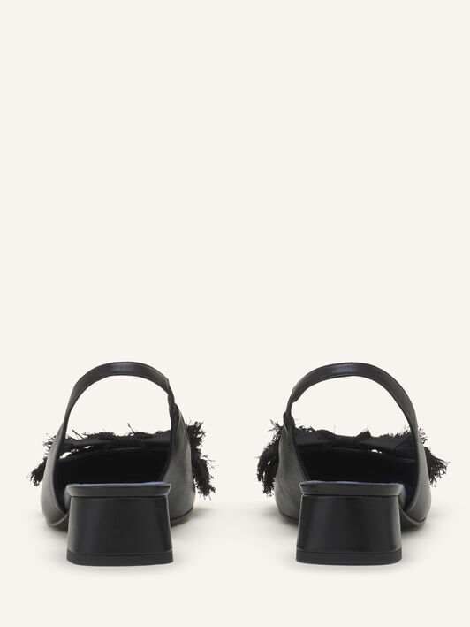 Lanvin BALLERINE SLINGBACK À TALON EN CUIR Noir FWPUMP1DNAPAA26