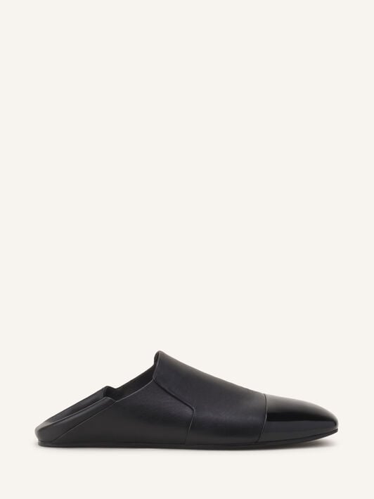 SLIPPER NAPPA AND PATENT LEATHER Lanvin SLIPPER NAPPA AND PATENT LEATHER Black FMSHGL08NAVEA26
