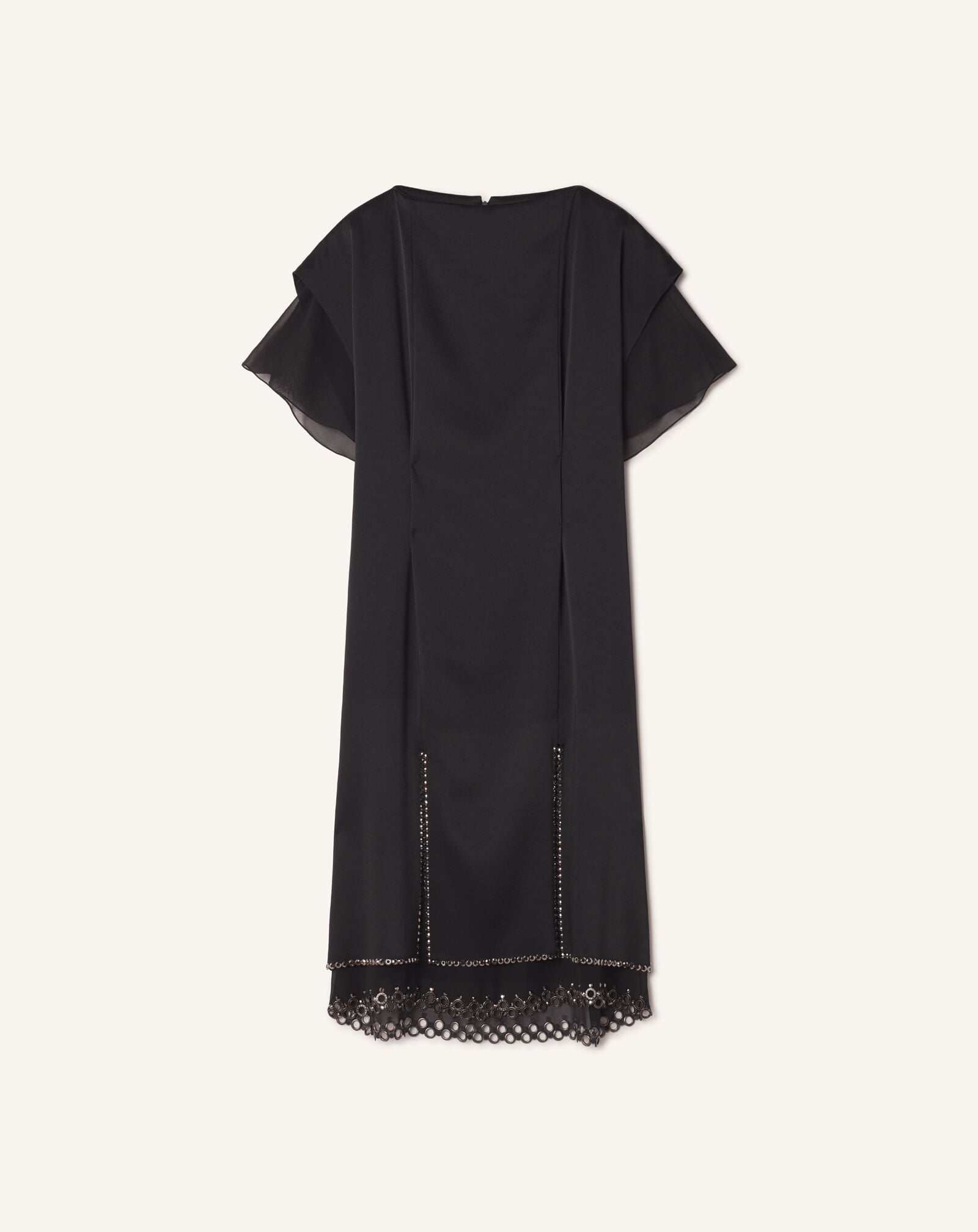 Lanvin ROBE MIDI BRODÉE EN SATIN Noir RWDR90266390A26