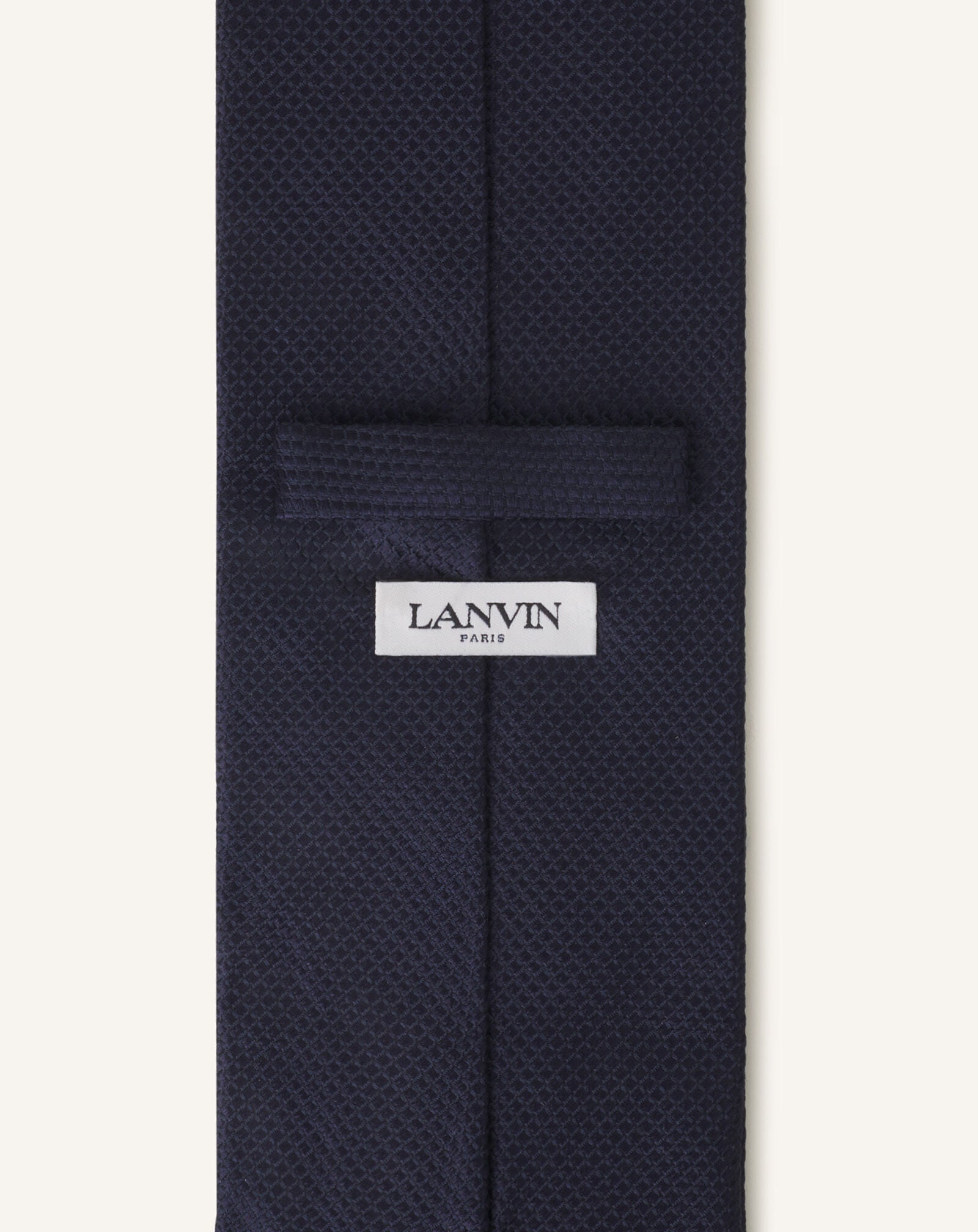 Lanvin CRAVATE UNIE EN PIQUÉ DE SOIE Bleu Marine AMSACCV21SUNH25