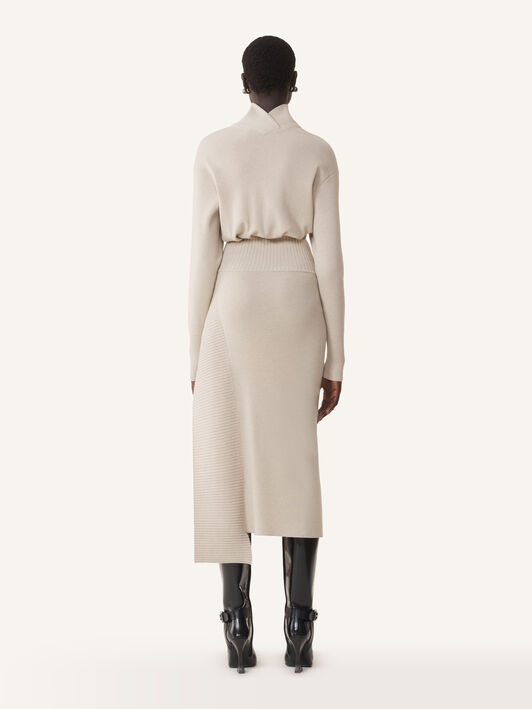 Lanvin ROBE MIDI EN LAINE ET CACHEMIRE Lune RWDR0040K065H25