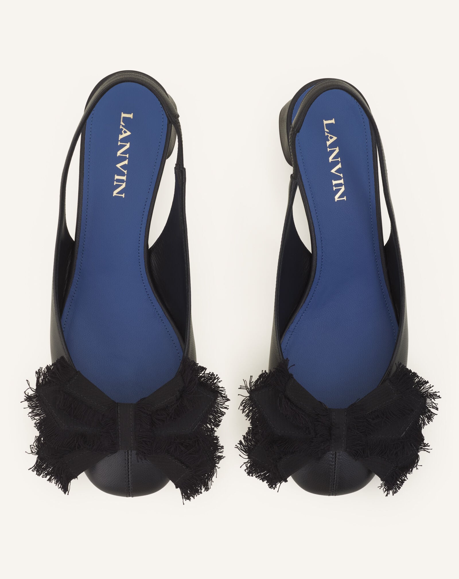 Lanvin SLINGBACK À TALONS BALLERINE EN CUIR Noir FWPUMP1DNAPAA26