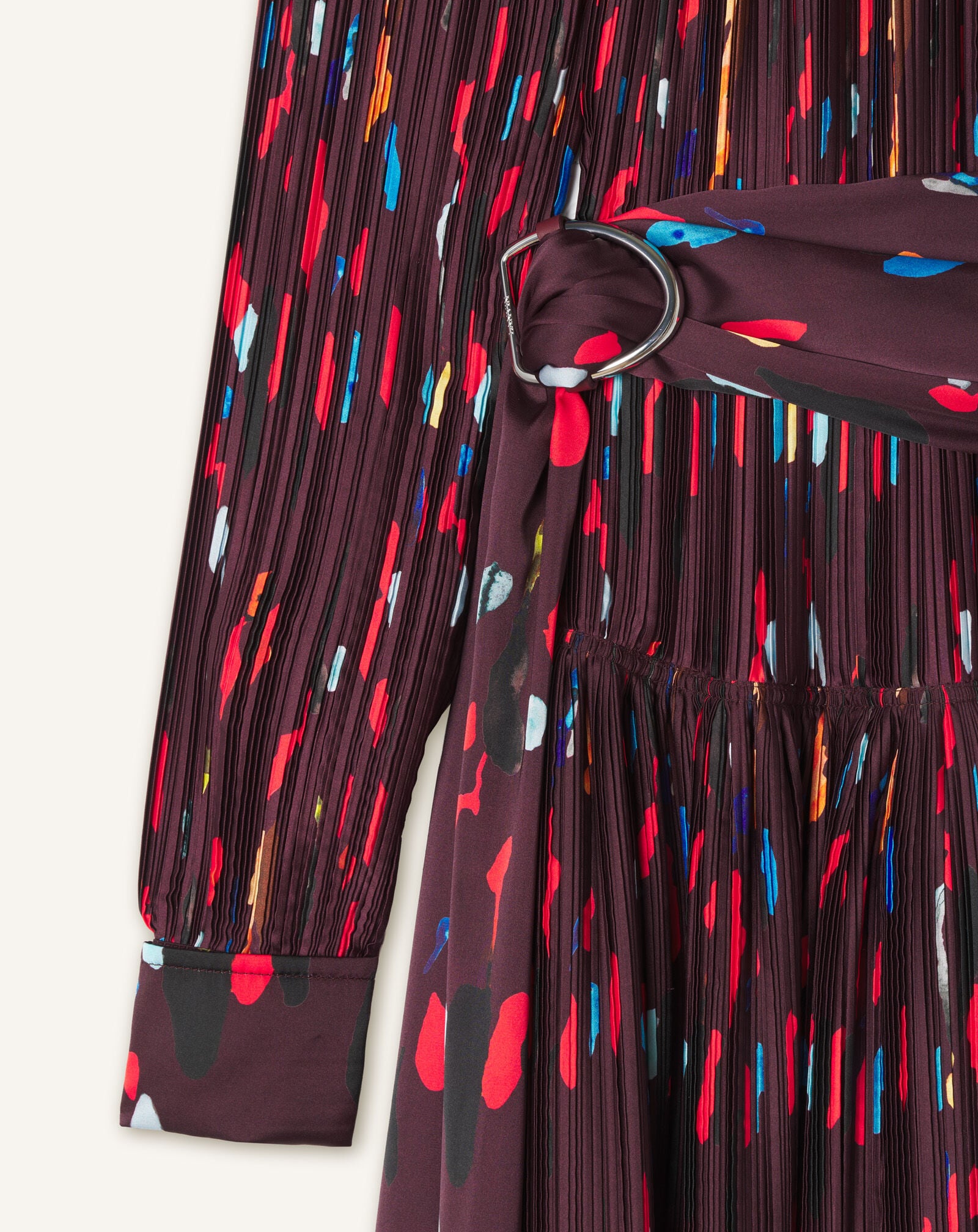 PRINTED CHARMEUSE PLEATED DRESS Lanvin PRINTED CHARMEUSE PLEATED DRESS Garnet RWDR00176440A26