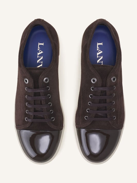 SNEAKERS DBB1 EN SUEDE ET CUIR VERNIS Lanvin SNEAKERS DBB1 EN SUEDE ET CUIR VERNIS Marron/Ecru FMSKDBB1VBALP15