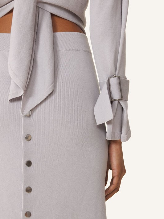 ROBE LONGUE DOS NOUÉ EN SOIE Lanvin ROBE LONGUE DOS NOUÉ EN SOIE Platre RWDR0067K107E26