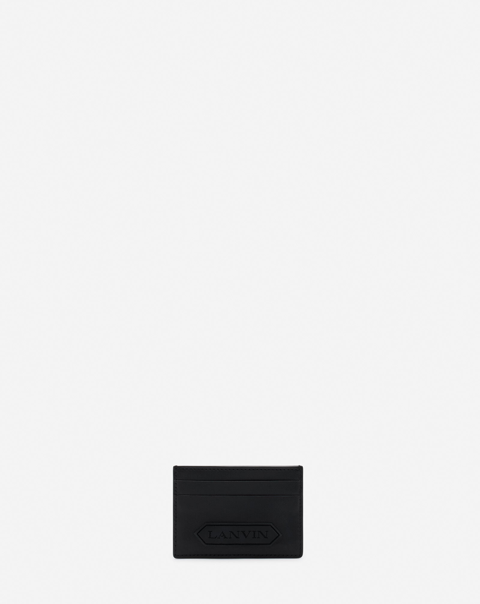 Lanvin PORTE-CARTES LANVIN SIGNATURE EN CUIR Noir LMSLSWC3TOPSP24