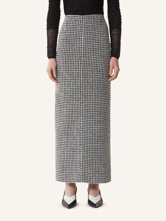 TWEED LONG SPLIT SKIRT Lanvin TWEED LONG SPLIT SKIRT Black/White RWST00086386A26