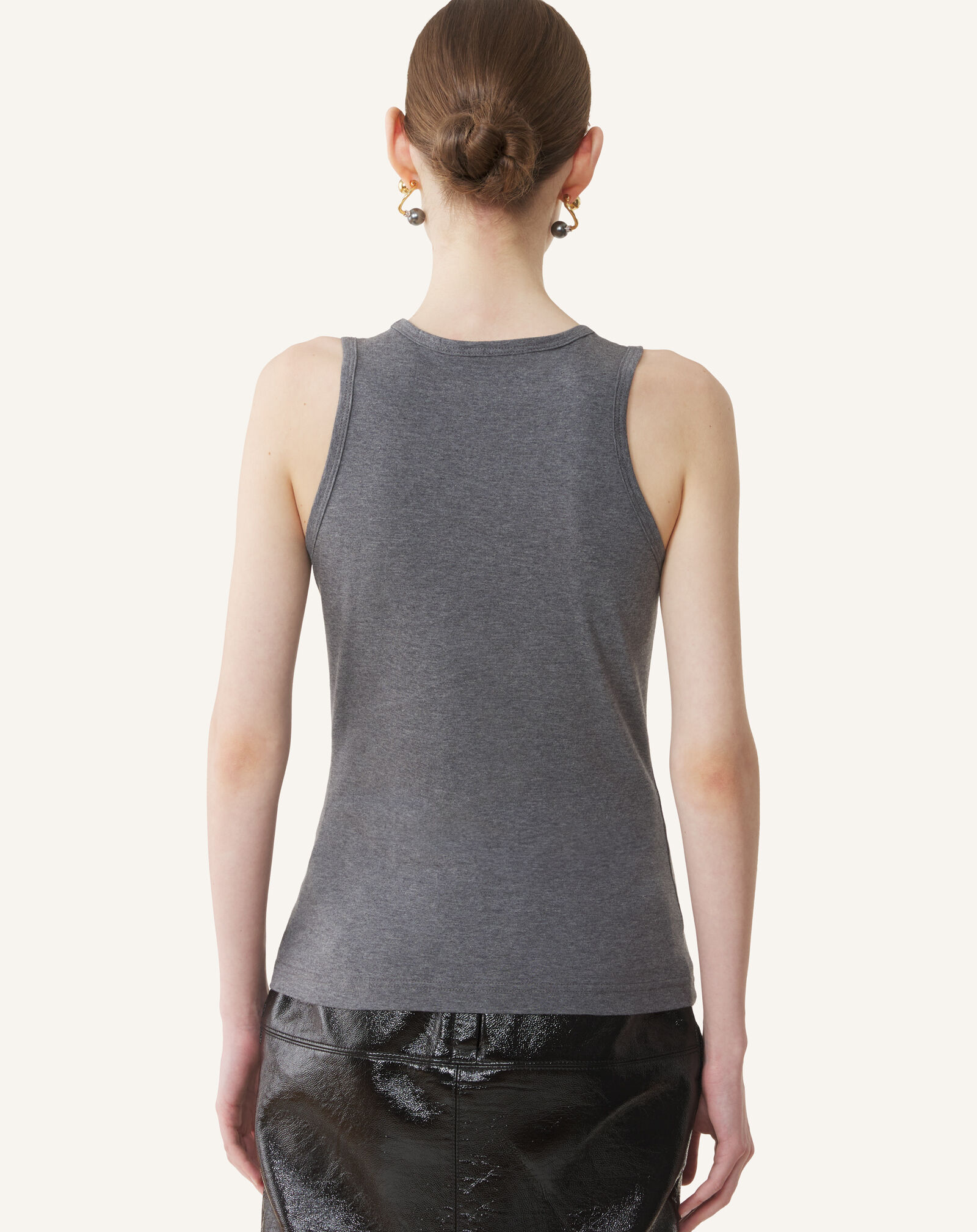 TANKTOP MOTHER AND DAUGHTER AUS BESTICKTEM JERSEY Lanvin TANKTOP MOTHER AND DAUGHTER AUS BESTICKTEM JERSEY Dunkelgrau meliert RWTS0067J060A26