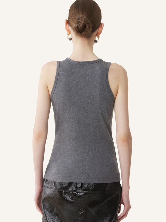 TANKTOP MOTHER AND DAUGHTER AUS BESTICKTEM JERSEY Lanvin TANKTOP MOTHER AND DAUGHTER AUS BESTICKTEM JERSEY Dunkelgrau meliert RWTS0067J060A26
