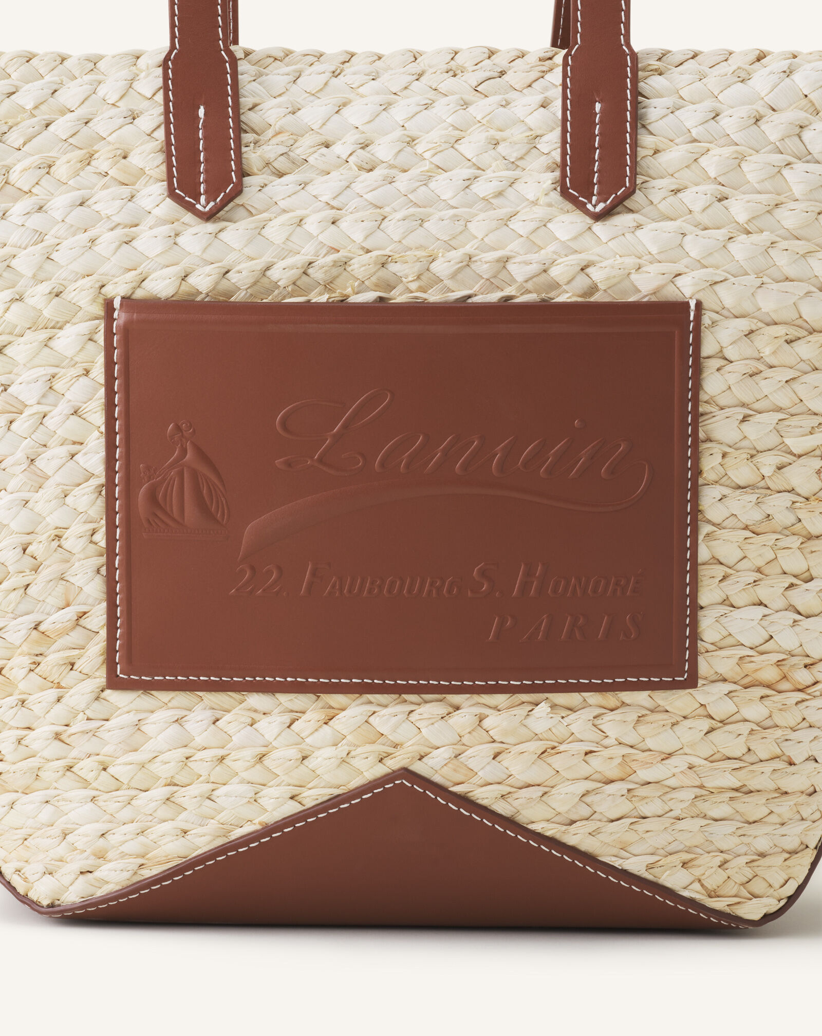 CATCH BY LANVIN MEDIUM BASKET BAG in Ecru/Cognac | Lanvin®
