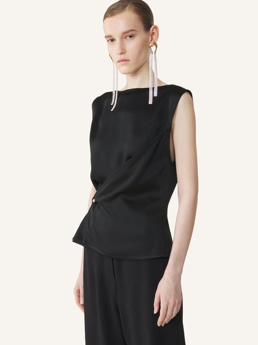 SLEEVELESS BUTTONED TOP Lanvin SLEEVELESS BUTTONED TOP Black RWTO00126390A26