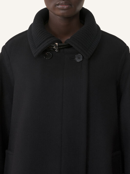 Lanvin HIGH-NECK SHORT COAT Black RWCO00224724A26