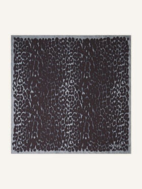 Lanvin CARRÉ EN SOIE IMPRIMÉ LÉOPARD Gris AWSARFO11SLPH25