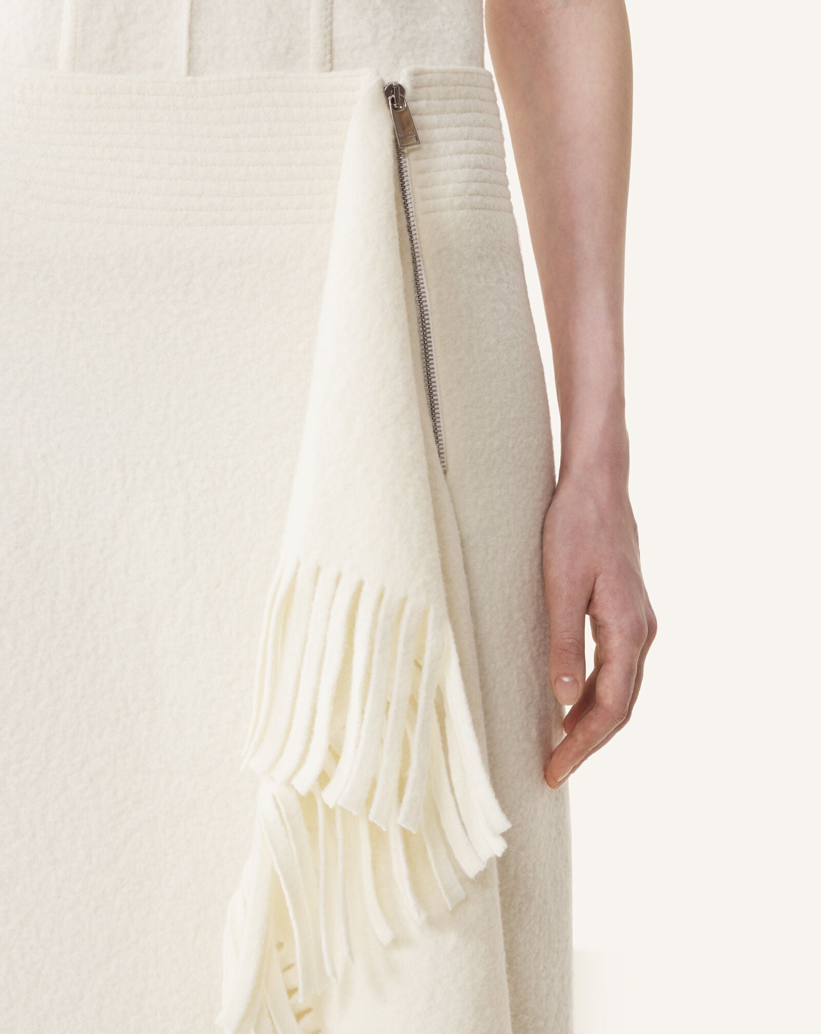 FRINGES DRAPED MIDI SKIRT Lanvin FRINGES DRAPED MIDI SKIRT Moon RWST0001K125A26
