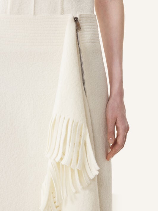 FRINGES DRAPED MIDI SKIRT Lanvin FRINGES DRAPED MIDI SKIRT Moon RWST0001K125A26