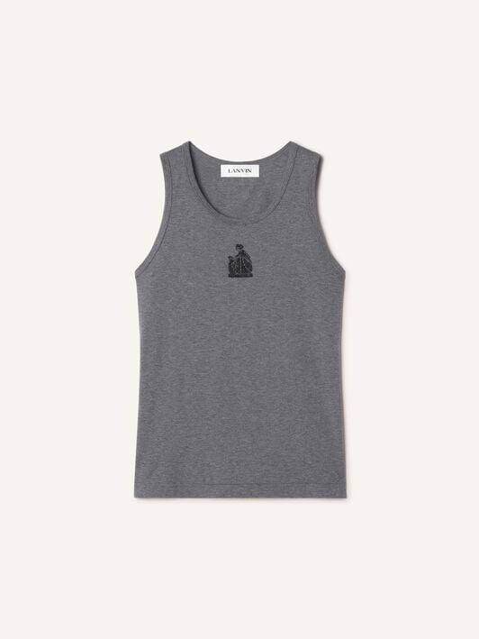 DÉBARDEUR BRODÉ LA MÈRE ET L'ENFANT EN JERSEY Lanvin DÉBARDEUR BRODÉ LA MÈRE ET L'ENFANT EN JERSEY Gris Fonce Chine RWTS0067J060A26