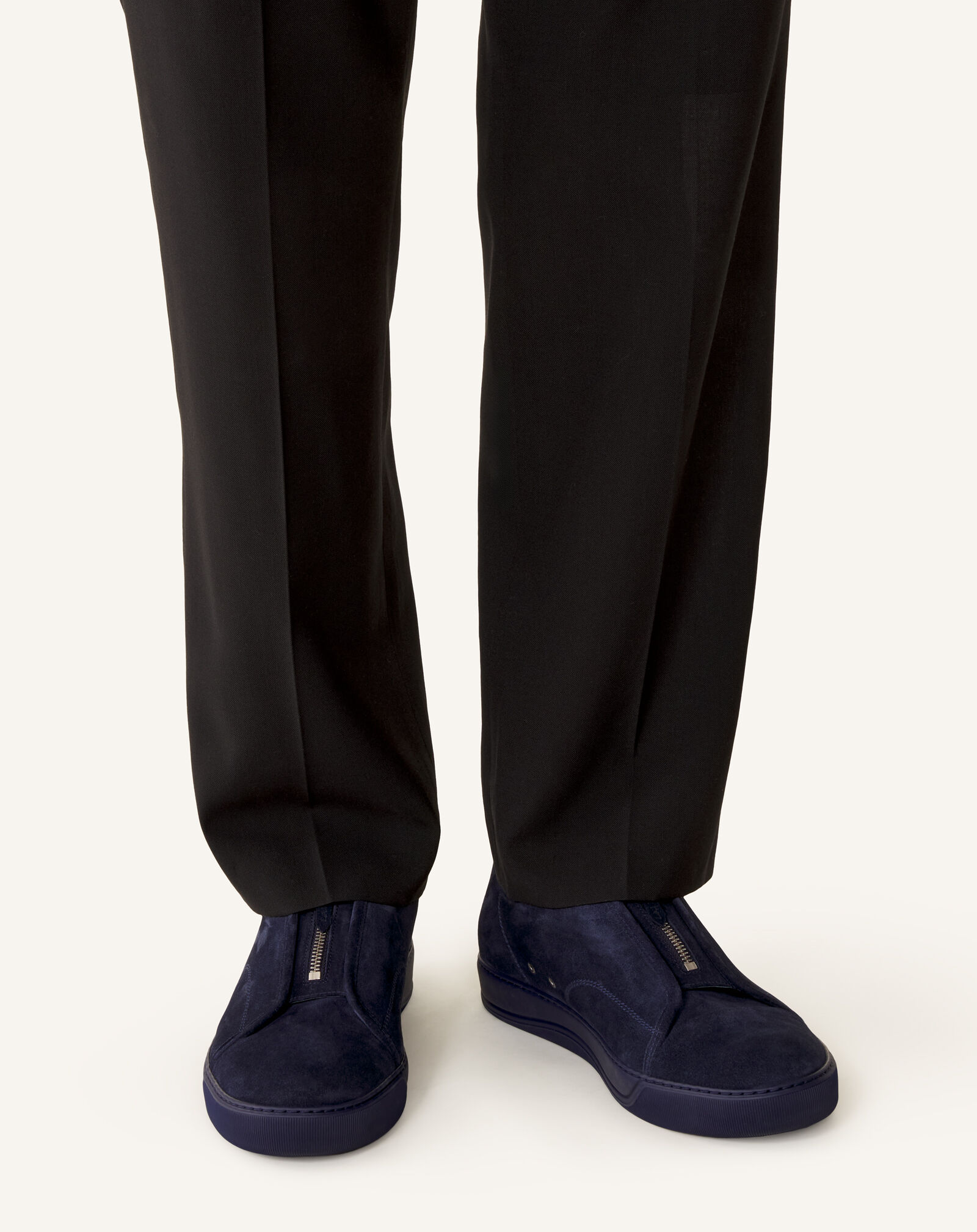 DBB1 ZIP SNEAKERS IN SUEDE in Navy Blue | Lanvin®