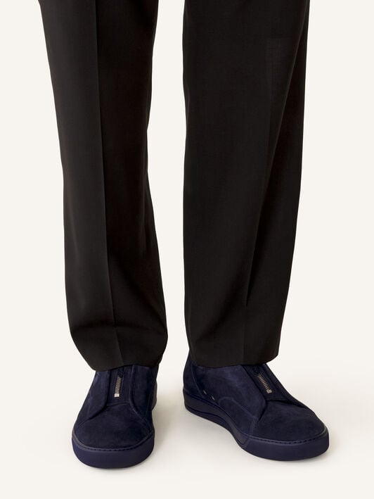 DBB1 ZIP SNEAKERS IN SUEDE Lanvin DBB1 ZIP SNEAKERS IN SUEDE Navy Blue FMSKDBB5ZPSUE26