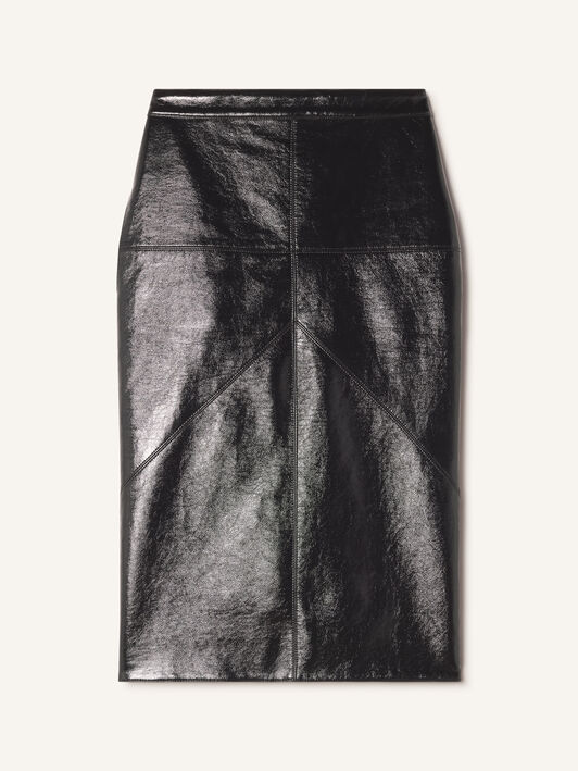 Lanvin STRAIGHT SKIRT WITH CUTS Black RWST02036378A26