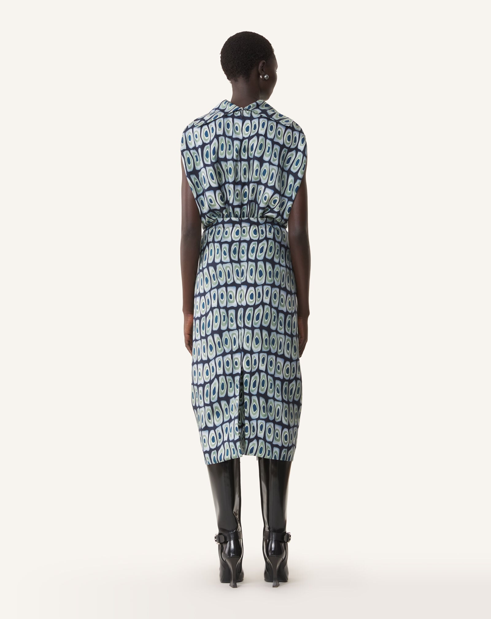 PRINTED SLEEVELESS FITTED DRESS Lanvin PRINTED SLEEVELESS FITTED DRESS Haze/Sage RWDR00096426A26
