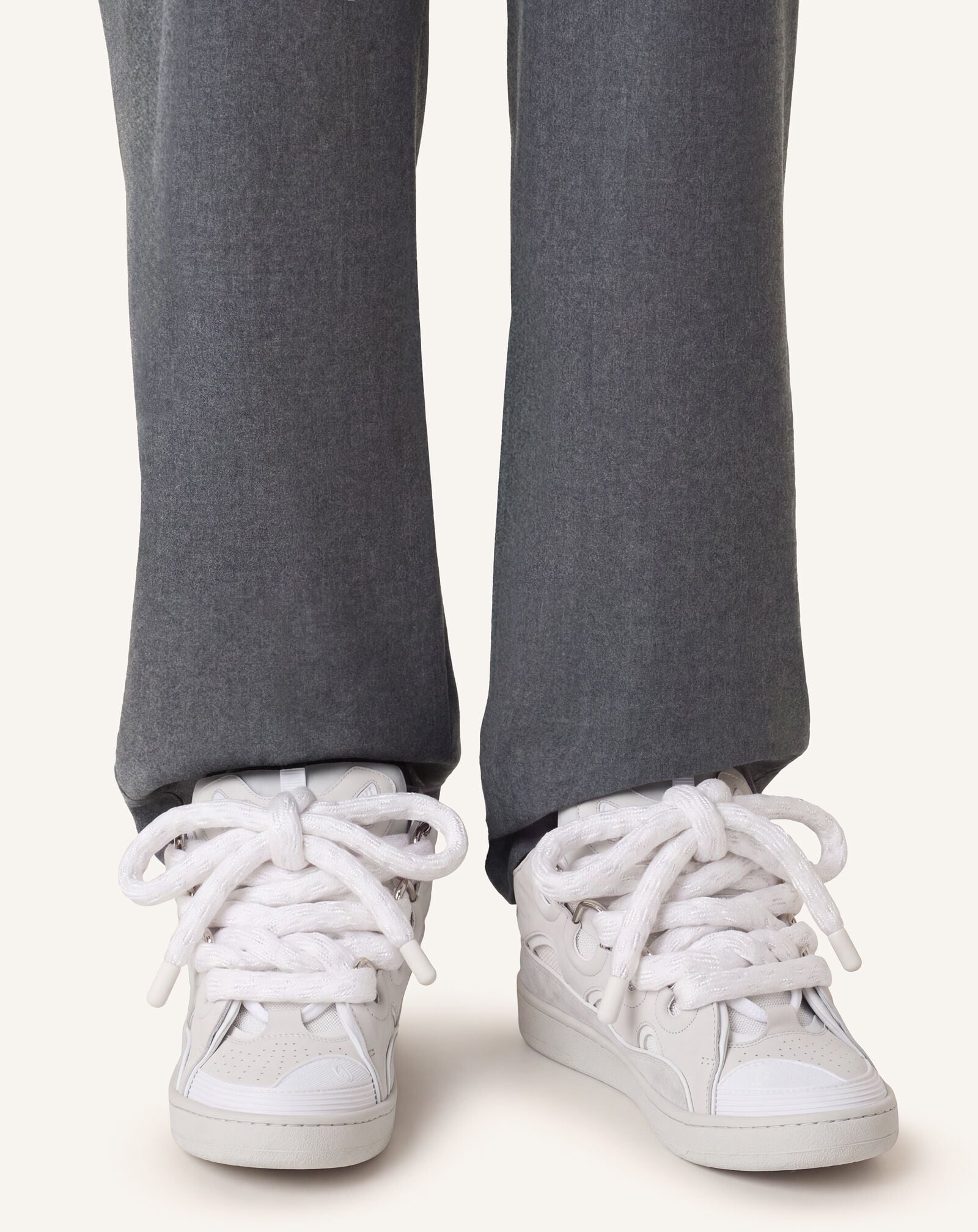 Lanvin SNEAKERS CURB SNAKE EN CUIR Blanc FUSKDK12ECSKA26