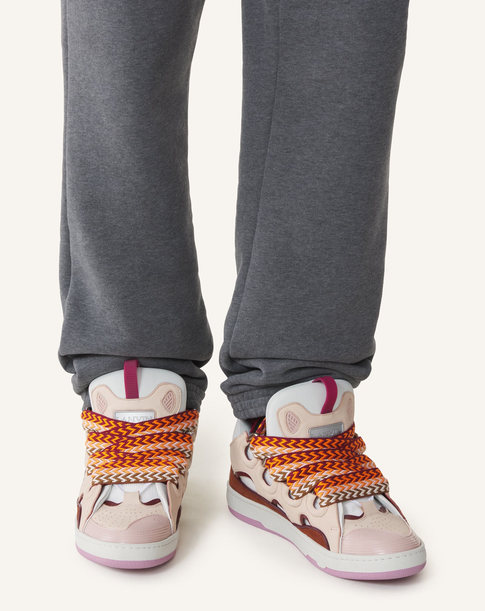 SNEAKERS CURB IN PELLE Lanvin SNEAKERS CURB IN PELLE Rosa Chiaro/Cammello FUSKDK12BICOE25
