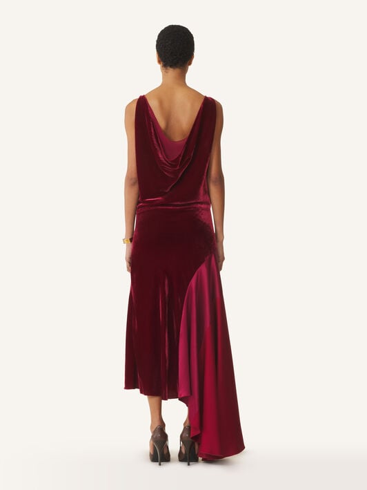 VELVET DRAPED DRESS Lanvin VELVET DRAPED DRESS Cherry RWDR00756471H26