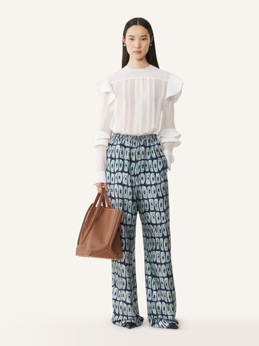 PRINTED LOOSE FIT TROUSERS Lanvin PRINTED LOOSE FIT TROUSERS Haze/Sage RWTR00356426A26