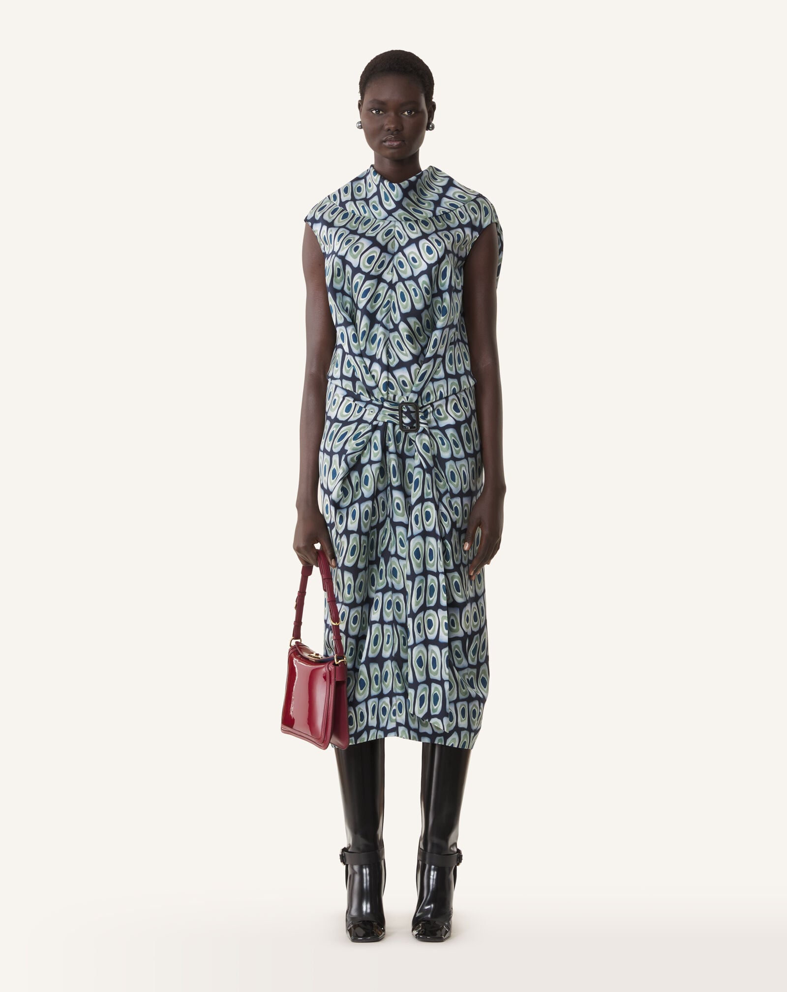 PRINTED SLEEVELESS FITTED DRESS Lanvin PRINTED SLEEVELESS FITTED DRESS Haze/Sage RWDR00096426A26
