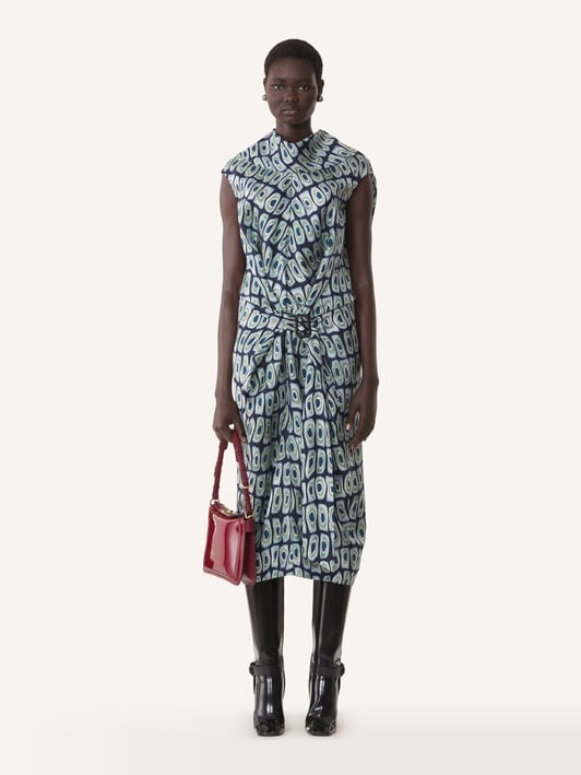 PRINTED SLEEVELESS FITTED DRESS Lanvin PRINTED SLEEVELESS FITTED DRESS Haze/Sage RWDR00096426A26