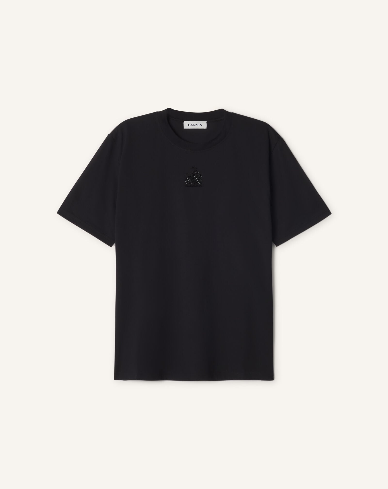 T-SHIRT MOTHER AND CHILD AUS BESTICKTEM BAUMWOLLJERSEY Lanvin T-SHIRT MOTHER AND CHILD AUS BESTICKTEM BAUMWOLLJERSEY Schwarz RMTS0012J320E26
