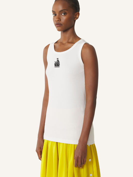GERIPPTES TANKTOP MOTHER AND CHILD Lanvin GERIPPTES TANKTOP MOTHER AND CHILD Weiß RWTO0012J047P26