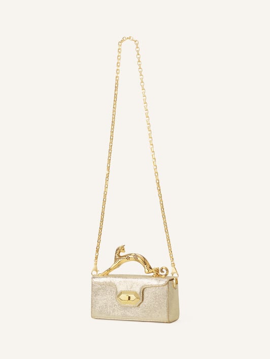 PENCIL CAT NANO BAG IN CRACKLED METALLIC LEATHER Lanvin PENCIL CAT NANO BAG IN CRACKLED METALLIC LEATHER Gold LWBGBR04MCCAA26