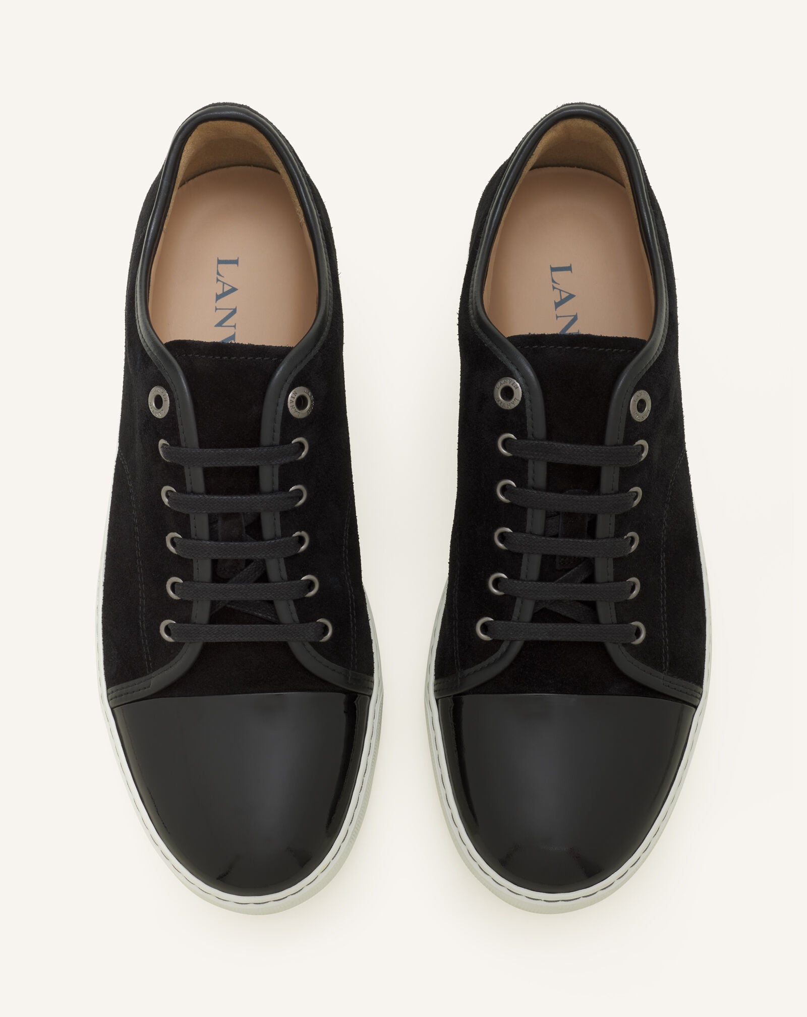 SNEAKERS DBB1 EN SUEDE ET CUIR VERNIS Lanvin SNEAKERS DBB1 EN SUEDE ET CUIR VERNIS Noir FMSKDBB1VBALP15