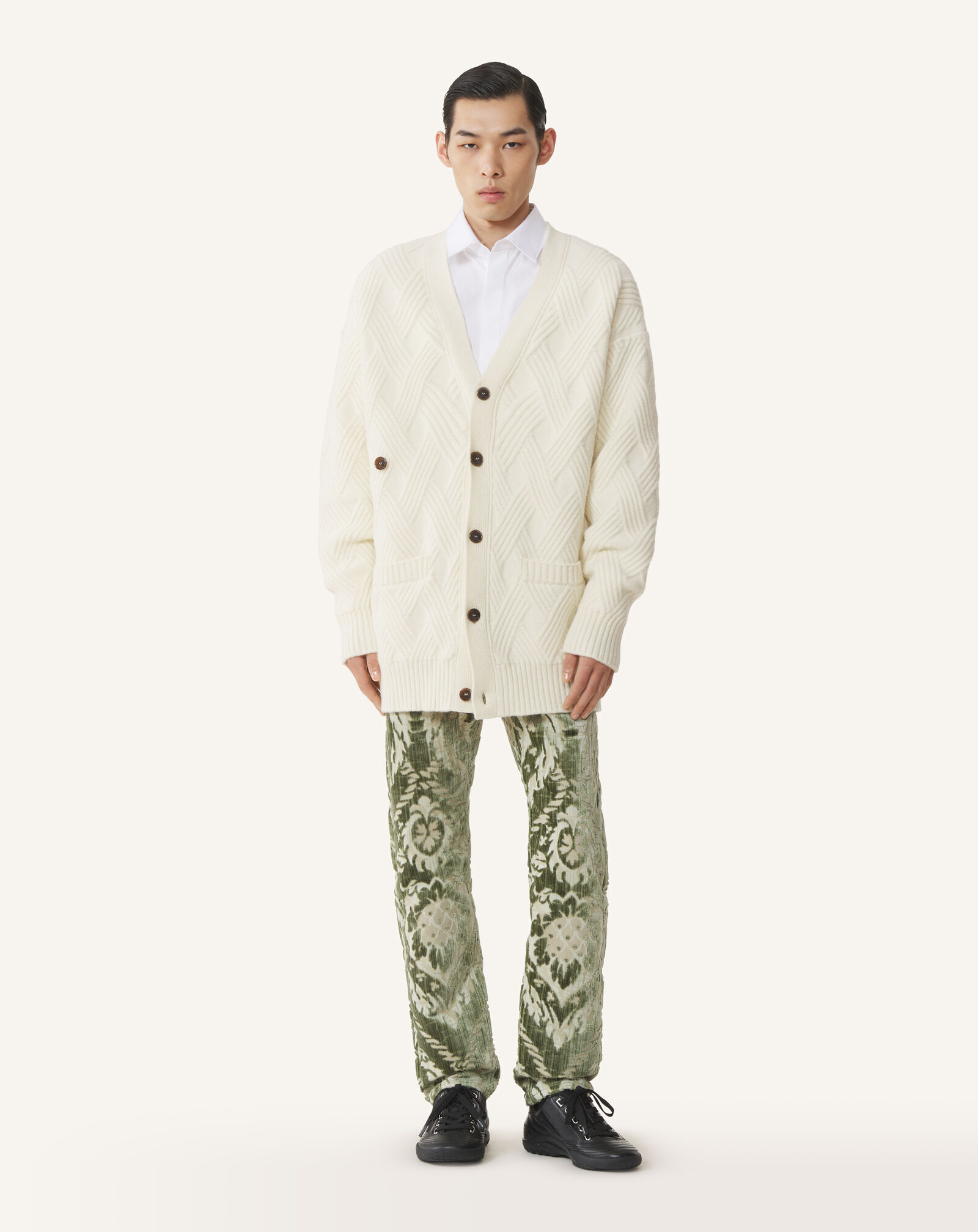 WEITER CARDIGAN AUS GEZOPFTER WOLLE Lanvin WEITER CARDIGAN AUS GEZOPFTER WOLLE Wolkengrau RMCA0004K066A26