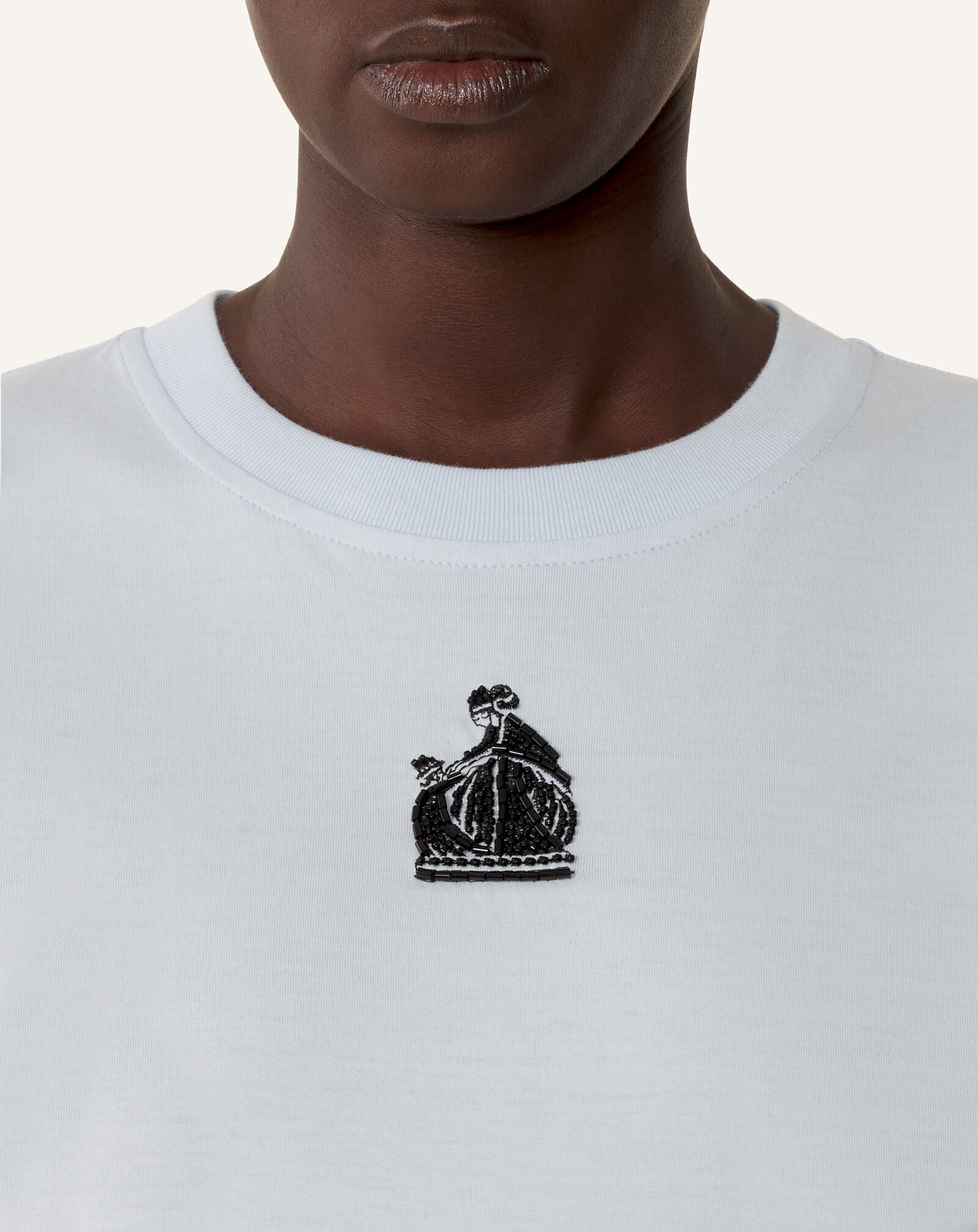 CAMISETA MOTHER AND CHILD DE PUNTO DE ALGODÓN BORDADO Lanvin CAMISETA MOTHER AND CHILD DE PUNTO DE ALGODÓN BORDADO Azul cielo RWTS0030J320E26