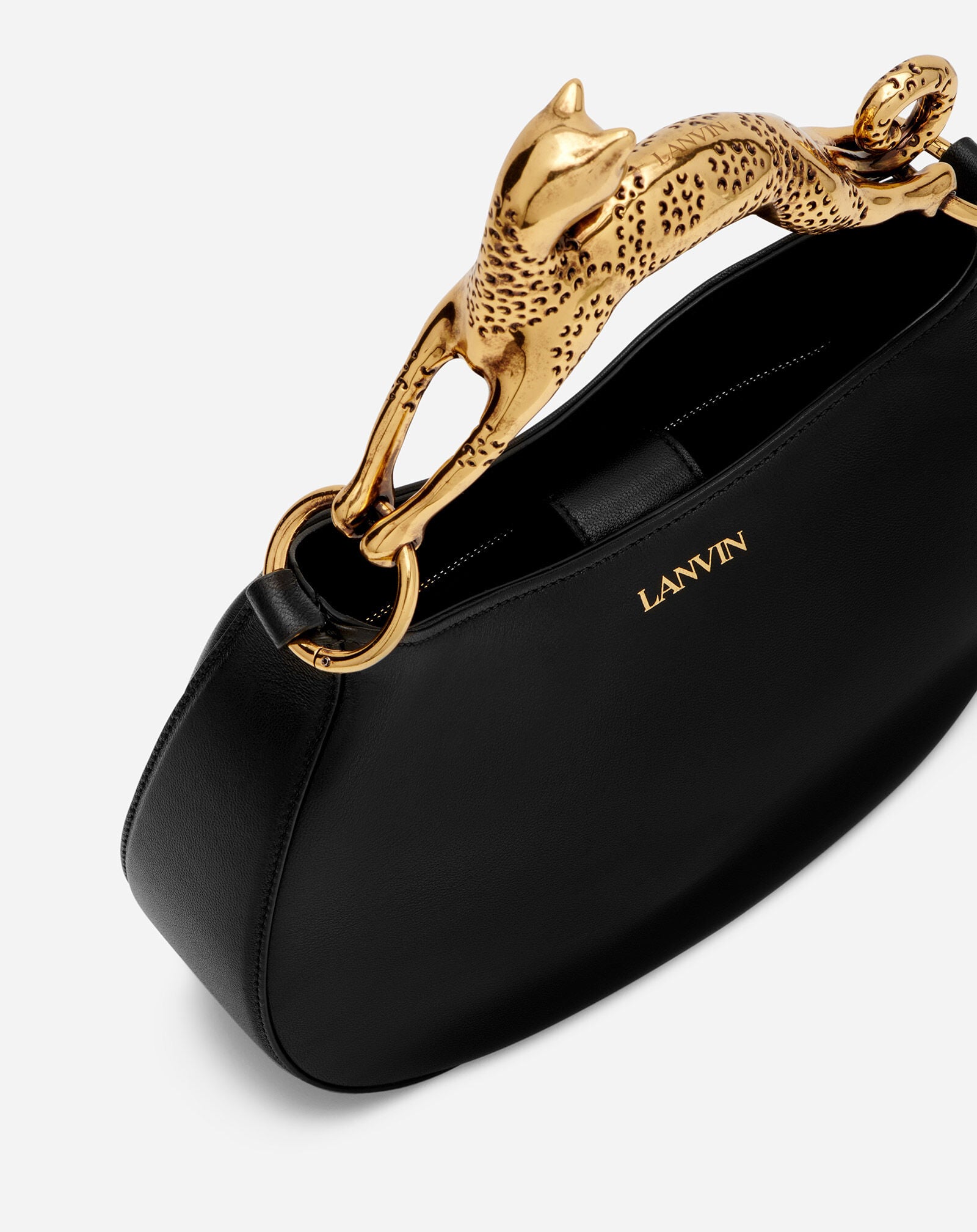 Lanvin BORSA HOBO CAT IN PELLE Nero LWBGSHC1NAPAA21