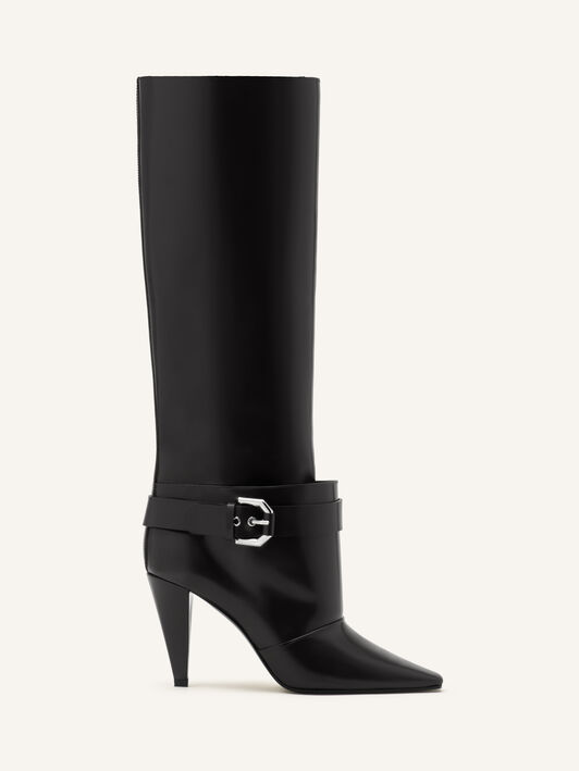 Lanvin KNEE BOOT POINTED TOE HIGH HEEL 90MM Black FWBOMF07SPAZH26