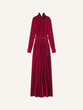Lanvin ROBE LONGUE EN CHARMEUSE PLISSÉE Rubis RWDR00226413A26