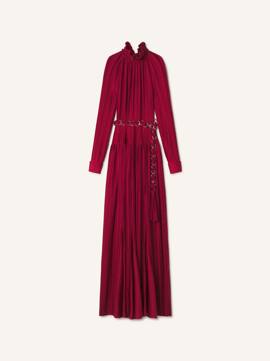 CHARMEUSE LONG PLEATED DRESS Lanvin CHARMEUSE LONG PLEATED DRESS Ruby RWDR00226413A26