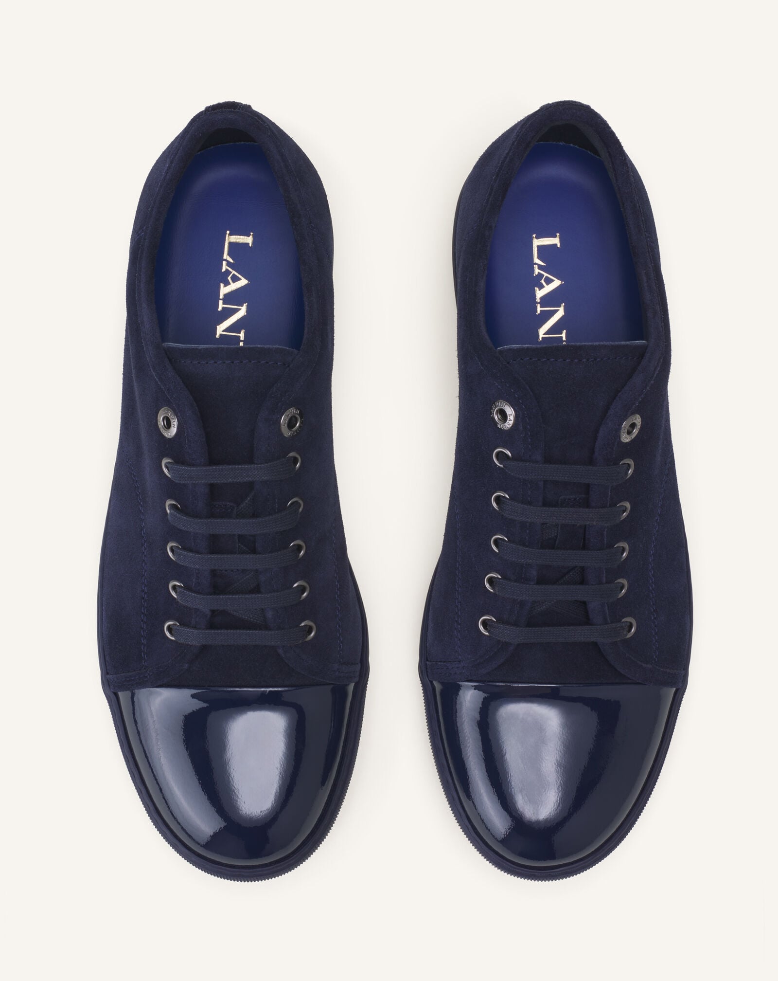 SNEAKERS DBB1 EN SUEDE ET CUIR VERNIS Lanvin SNEAKERS DBB1 EN SUEDE ET CUIR VERNIS Bleu Marine/Bleu Marine FMSKDBB1VBALP15