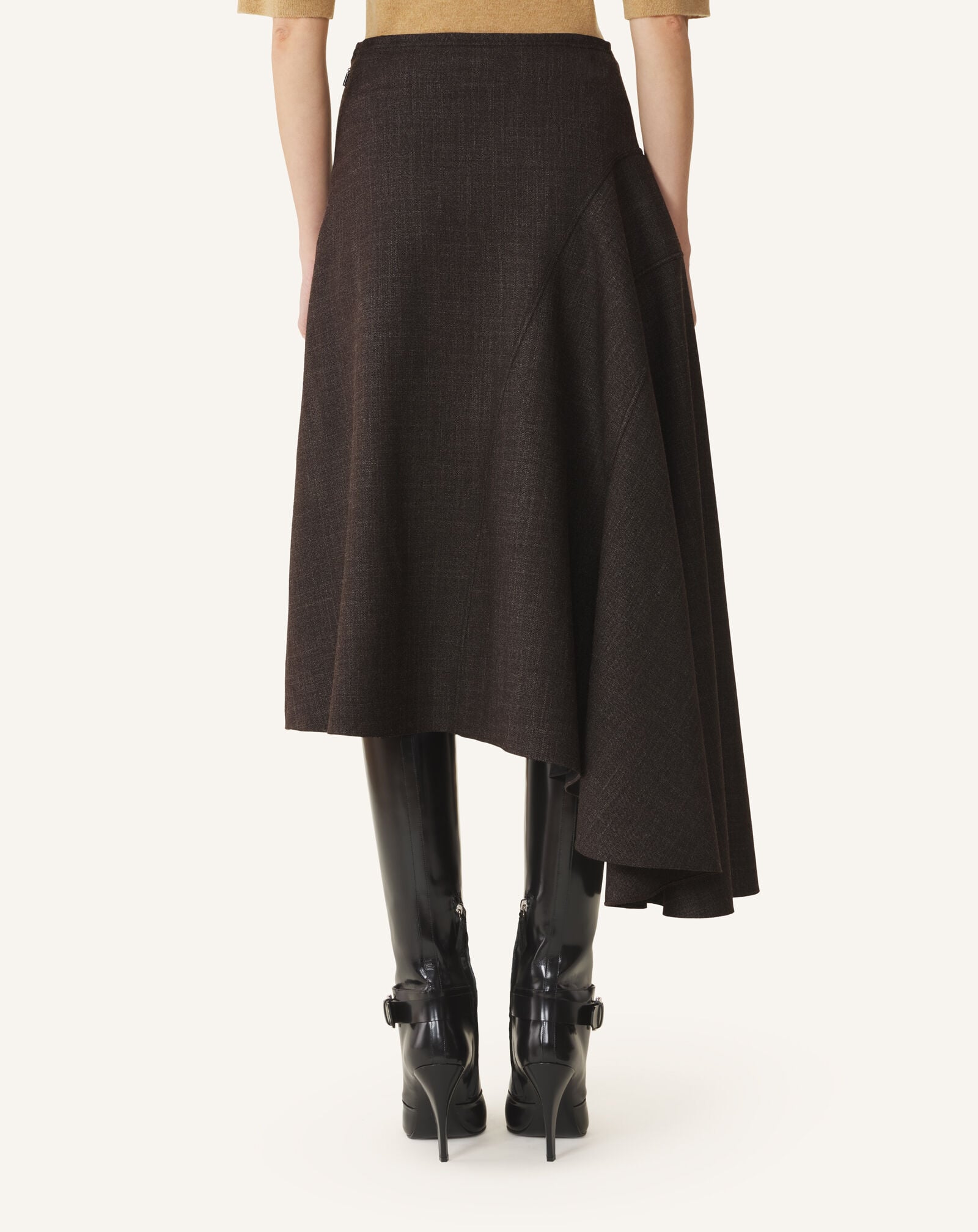 ASYMMETRICAL SKIRT Lanvin ASYMMETRICAL SKIRT Brown/Dark Brown RWST00516473H26