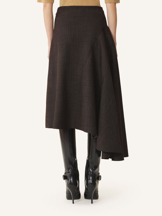 ASYMMETRICAL SKIRT Lanvin ASYMMETRICAL SKIRT Brown/Dark Brown RWST00516473H26