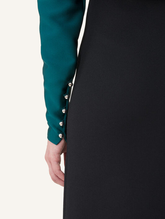 Lanvin ROBE ASYMÉTRIQUE EN MAILLE Noir/Vert RWDR0023K126A26