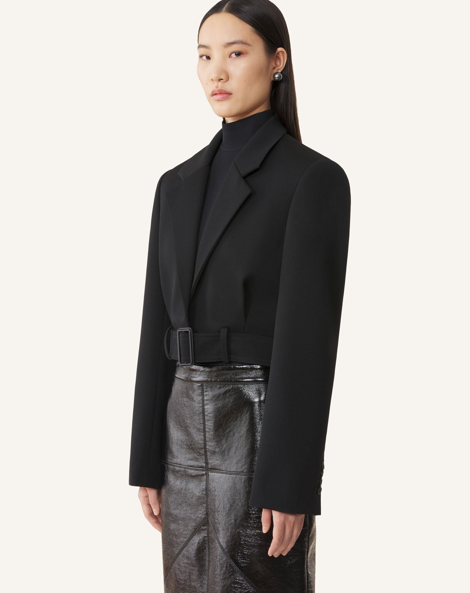 BELTED SHORT JACKET Lanvin BELTED SHORT JACKET Black RWJA00194885A26