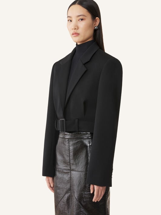 BELTED SHORT JACKET Lanvin BELTED SHORT JACKET Black RWJA00194885A26