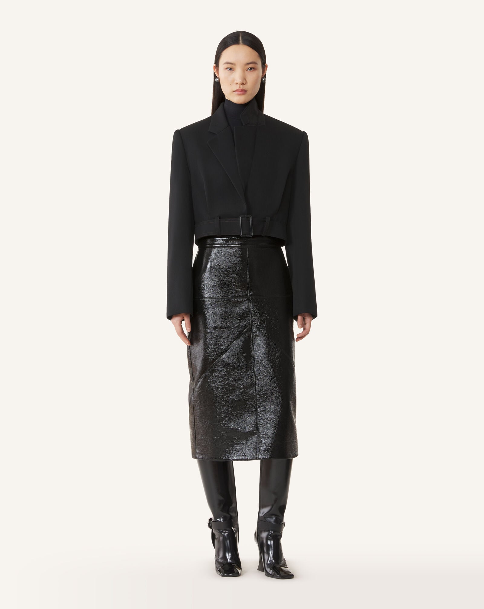 BELTED SHORT JACKET Lanvin BELTED SHORT JACKET Black RWJA00194885A26
